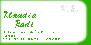 klaudia radi business card